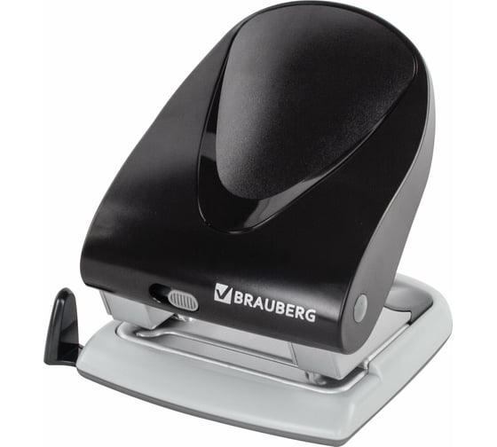 Изображение товара Дырокол BRAUBERG "G-Line", до 40 листов, черный, 224341