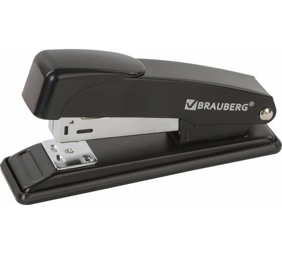 Изображение товара Степлер №24/6, 26/6 BRAUBERG Office металлический, до 20 листов, черный, 228614