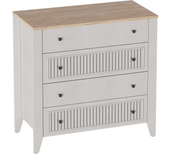 Изображение товара Комод Мебельград Валенсия спальня с 4 ящ Персидский жемчуг / Дуб натуральный светлый 65396