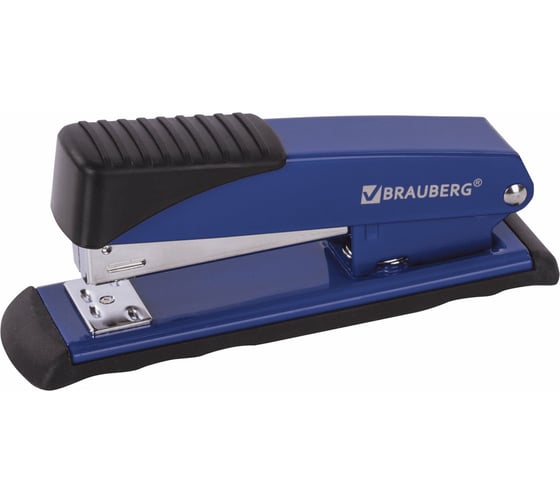 Изображение товара Степлер №24/6, 26/6 BRAUBERG Office металлический, до 30 листов, синий, 228612