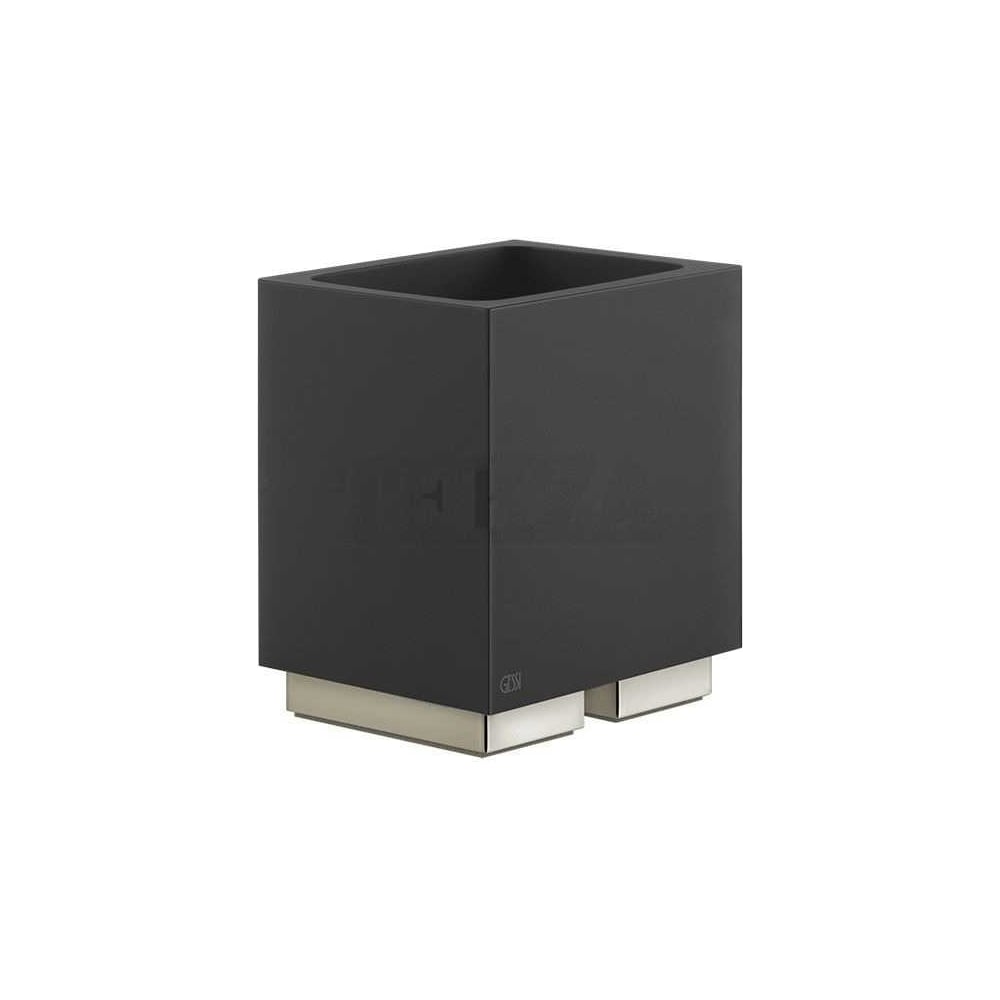 Стакан настольный Gessi Rettangolo/Eleganza чёрный композитный материал, цвет Finox Brushed Nickel 20832.149