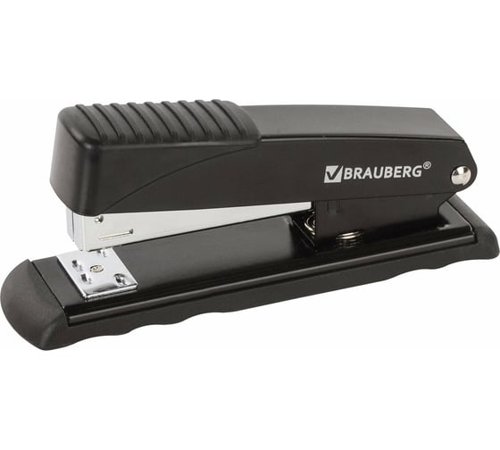 Изображение товара Степлер №24/6, 26/6 BRAUBERG Office металлический, до 30 листов, черный, 228611