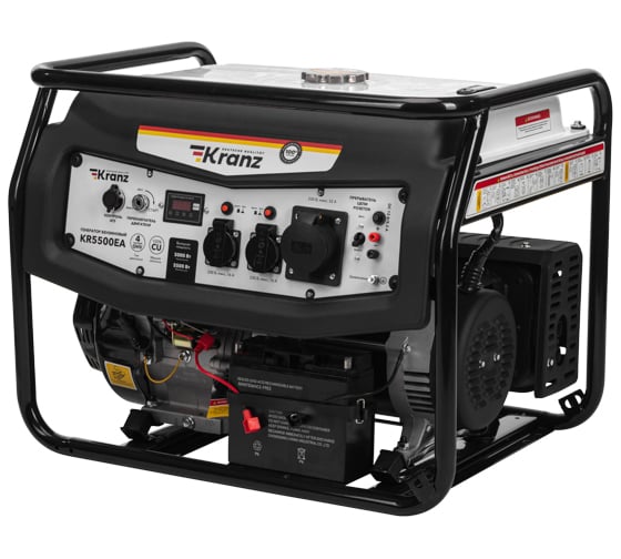 Изображение товара Бензиновый генератор KRANZ KR5500EA, 5,5 кВт, 230 В, 25 л, коннектор автоматики, электростартер KR-16-1135