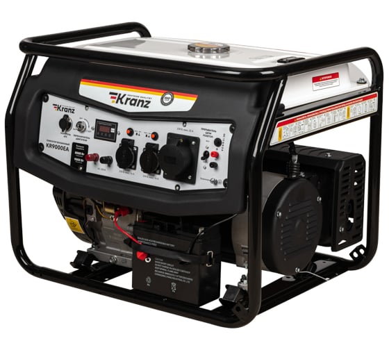 Изображение товара Бензиновый генератор KRANZ KR9000EA 9,0 кВт, 230 В, 25 л, коннектор автоматики, электростартер KR-16-1138