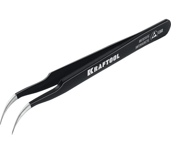 Изображение товара Антистатический антимагнитный прецизионный изогнутый пинцет KRAFTOOL 116 мм 222126