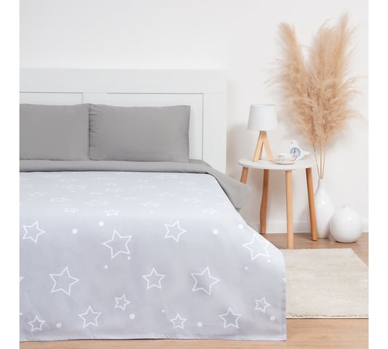Изображение товара Покрывало Этель Grey star, 200х215 см, 100% хлопок 5017265