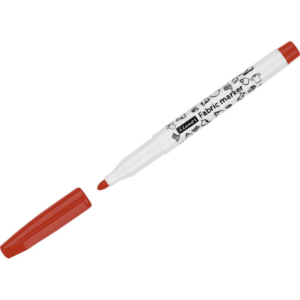 Изображение товара Маркер для ткани Luxor Fabric красный пулевидный 1-2мм набор 12 шт