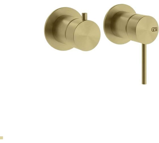 Изображение товара Смеситель настенный Gessi Shower316 однорычажный, на 2 выхода, внешняя часть, цвет Brass Brushed PVD 54077.727