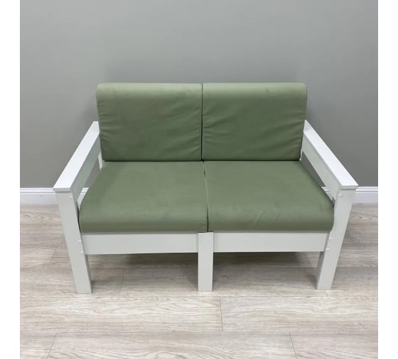 Изображение товара Диван 2-х местный NEW VICTORIA каркас белый, велюр фисташковый К0023