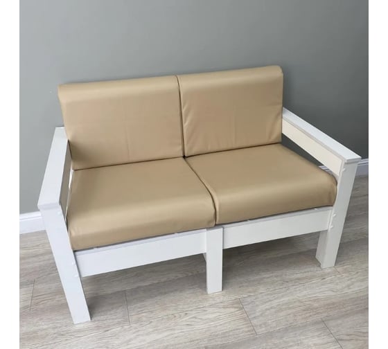 Изображение товара Диван 2-х местный NEW VICTORIA каркас белый, кожзам бежевый К0037