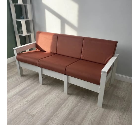 Изображение товара Диван 3-х местный NEW VICTORIA каркас белый, велюр кирпичный К0018