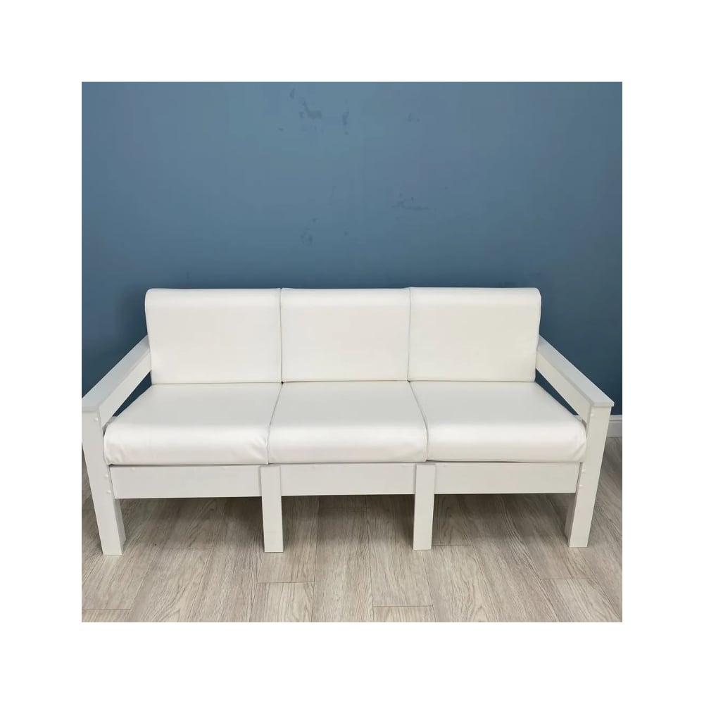 Изображение товара Диван 3-х местный NEW VICTORIA кожзам белый каркас ЛДСП стиль лофт