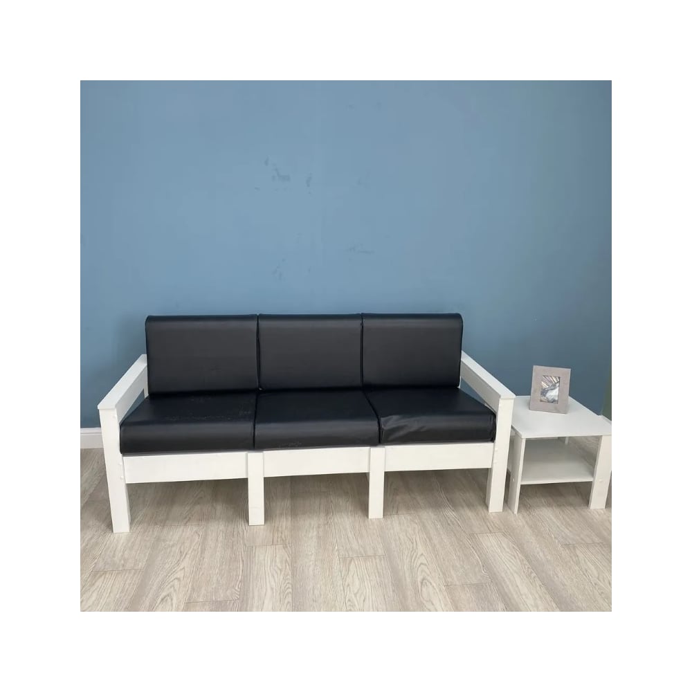 Изображение товара Диван 3-х местный NEW VICTORIA каркас ЛДСП кожзам черный К0039