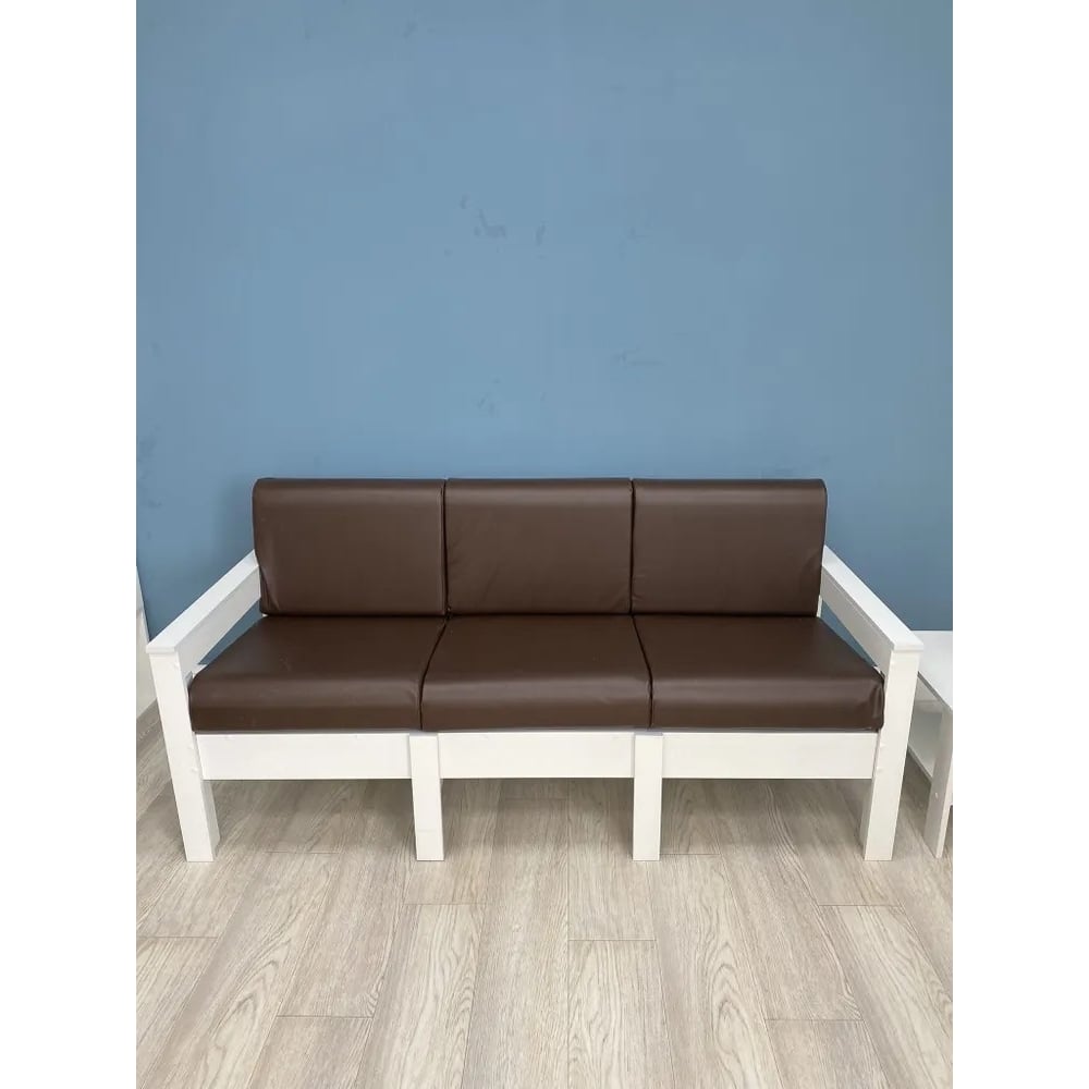 Изображение товара Диван 3-х местный NEW VICTORIA каркас белый кожзам шоколадный К0038