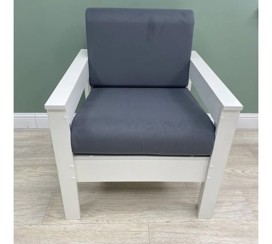 Изображение товара Кресло NEW VICTORIA каркас белый, велюр графит К0029