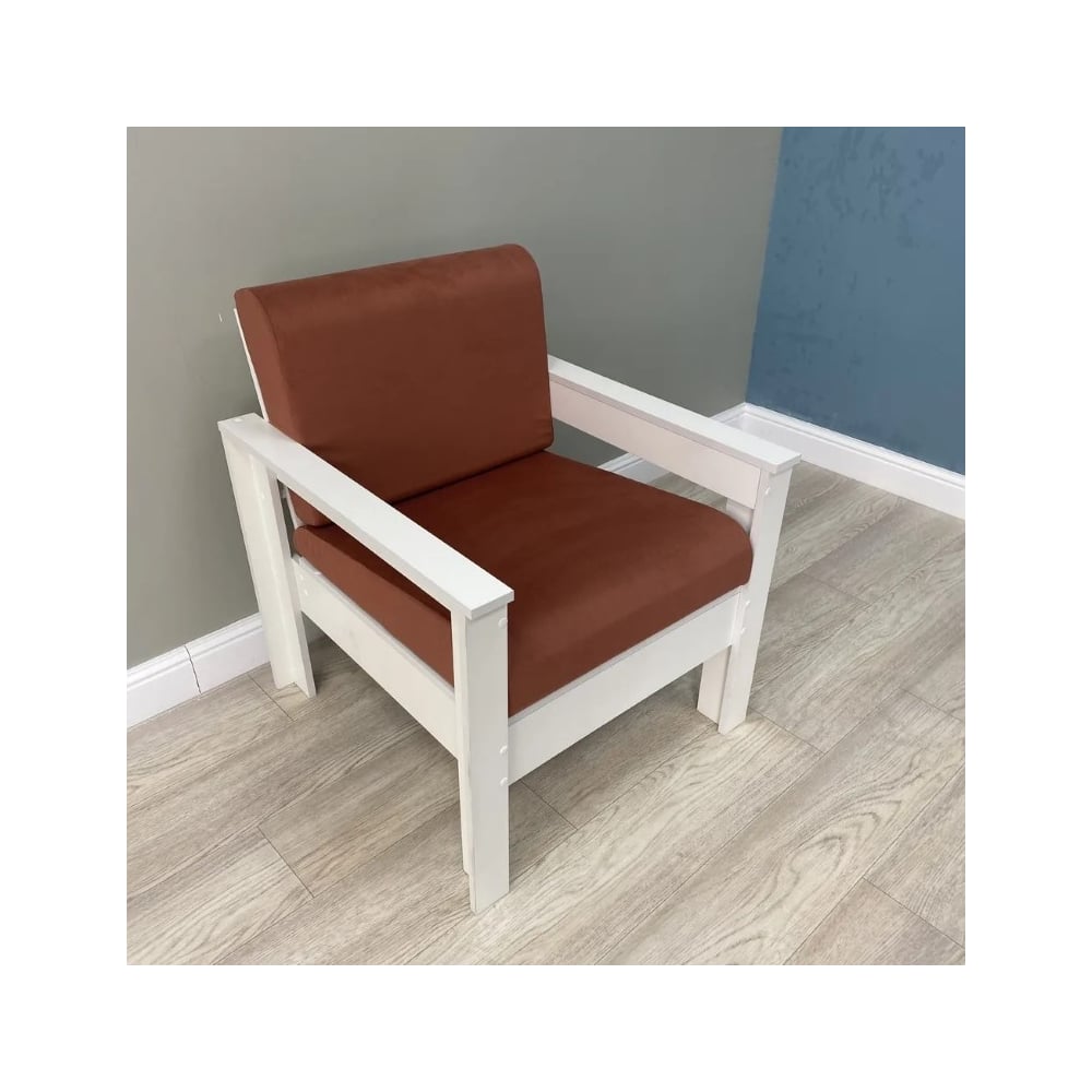 Изображение товара Кресло NEW VICTORIA каркас белый велюр кирпичный К0026