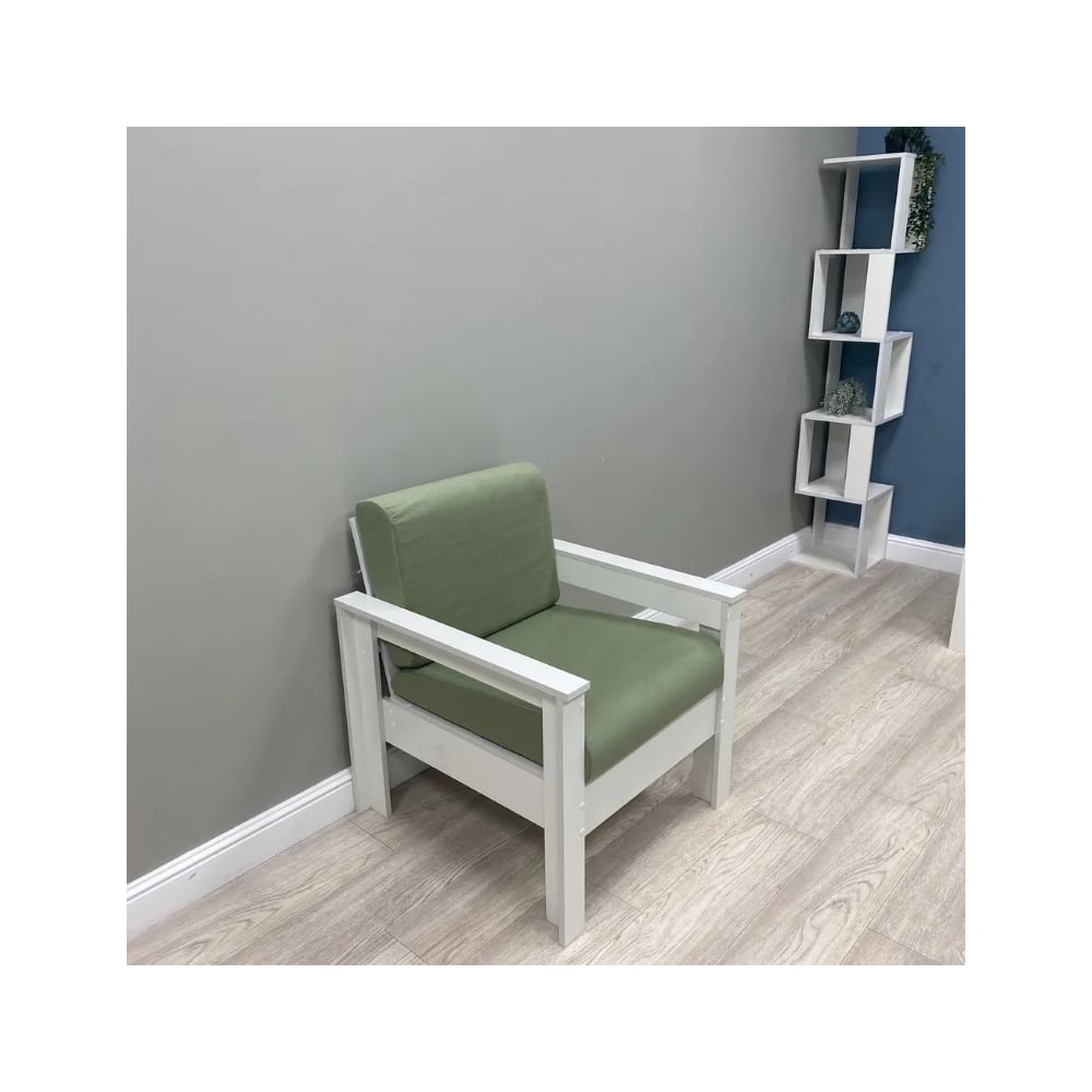 Изображение товара Кресло NEW VICTORIA каркас белый велюр фисташковый модель К0028