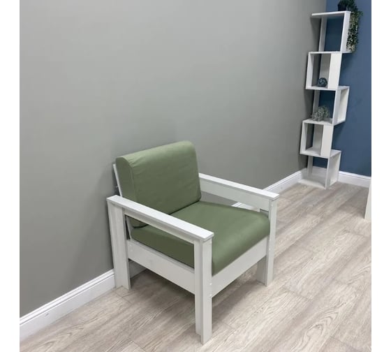 Изображение товара Кресло NEW VICTORIA каркас белый, велюр фисташковый К0028