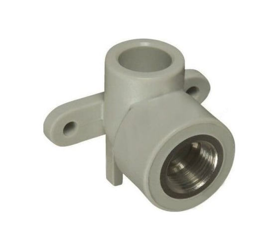 Изображение товара Угольник комбинированный с креплением, внутренняя резьба VALFEX PP-R серый, 25 мм х1/2" 10120025Г 127-0484