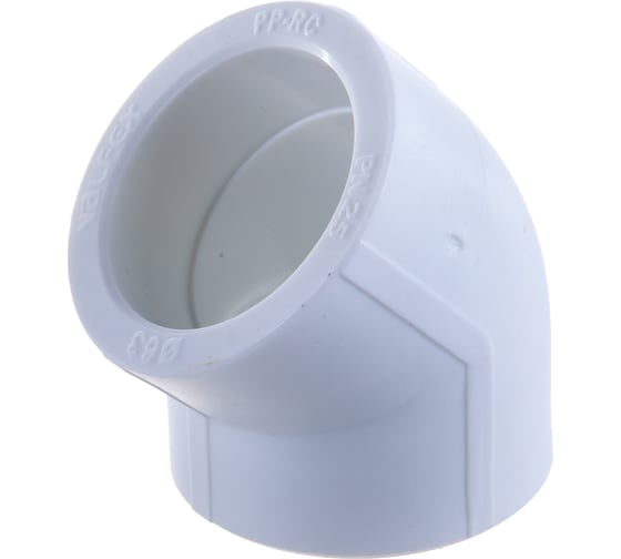 Изображение товара Угольник VALFEX PP-R белый, 63 мм, 45 градусов 10107063 127-0570