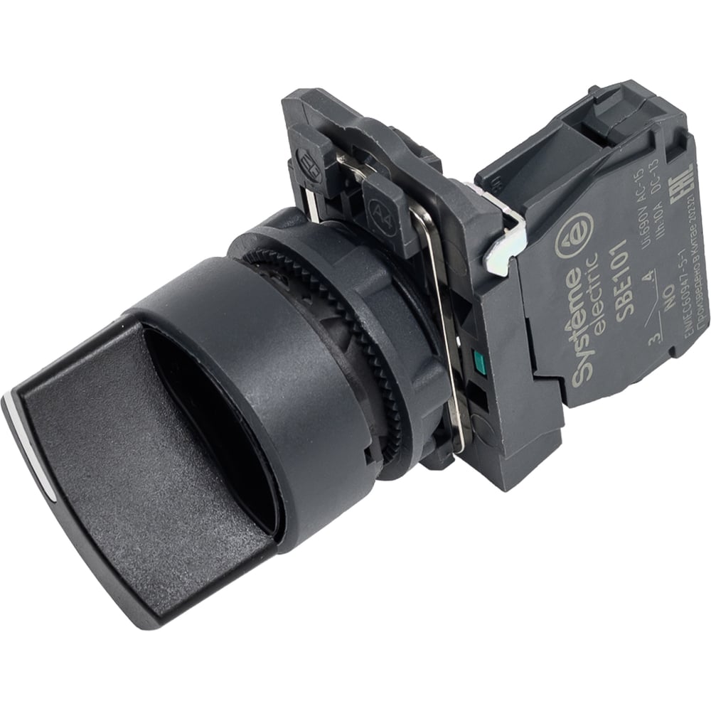 Изображение товара Переключатель модульный Systeme Electric SB5 в сборе 22мм 2поз. с фиксацией 1НО SE SB5AD21