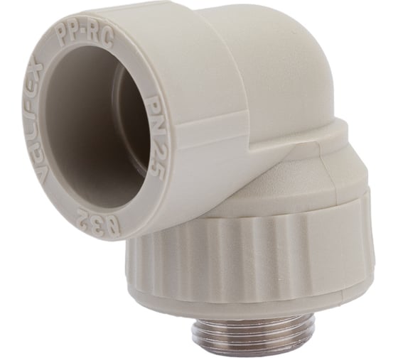 Изображение товара Угольник комбинированный с наружной резьбой VALFEX PP-R серый, 32 мм х3/4", 90 градусов 10126132Г 127-0494