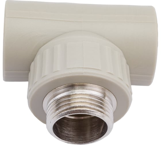 Изображение товара Тройник комбинированный с наружной резьбой VALFEX PP-R серый, 32 мм х1" 10128032Г 127-0440