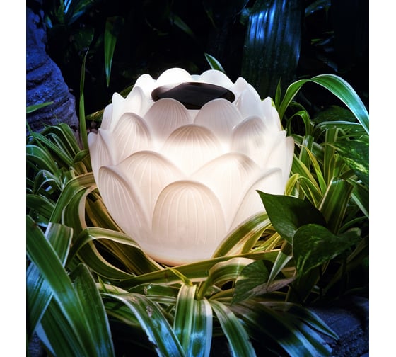 Изображение товара Светильник садовый REXANT Лотос, 3000К, 15см, встроенный аккумулятор, солнечная панель, коллекция Пекин 602-2431