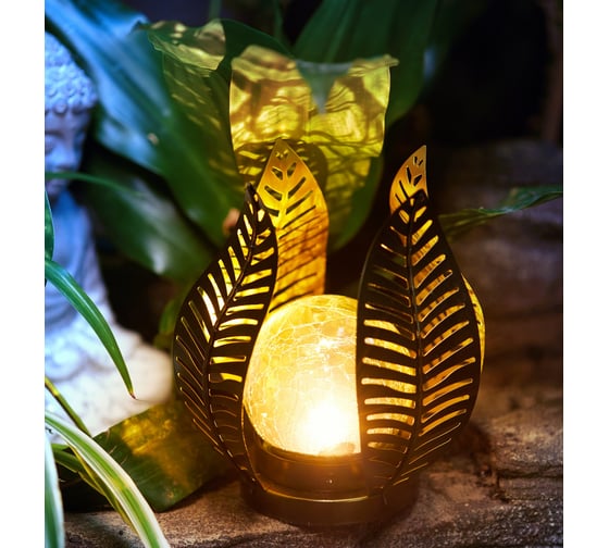 Изображение товара Светильник садовый REXANT Шанти, 22см, 3000К, встроенный аккумулятор, солнечная панель, коллекция Бали 602-2412