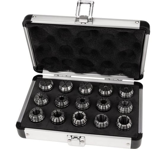 Изображение товара Набор цанг industrial ER25, 2-16 мм, 15 шт NORGAU 031001725