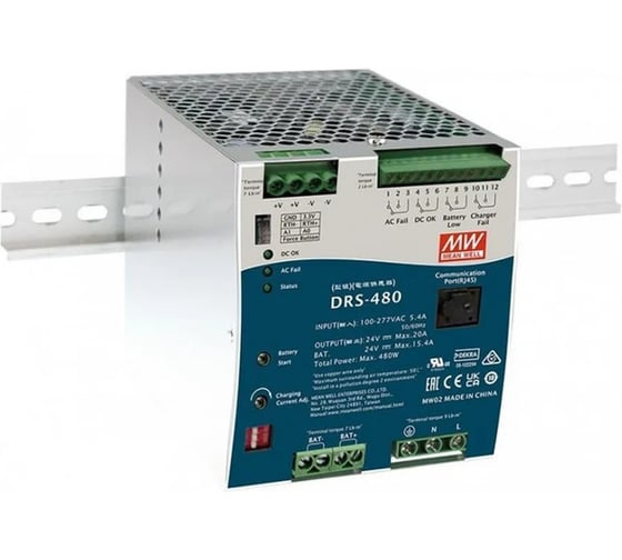 Изображение товара Источники питания Mean Well AC-DC для систем безопасности серия DRS-480-36 Т03724203