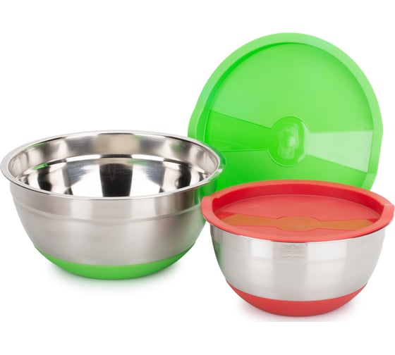 Изображение товара Набор мисок Attribute с крышками MIX STORE 2 шт 1.5 л + 2.4 л ASS022