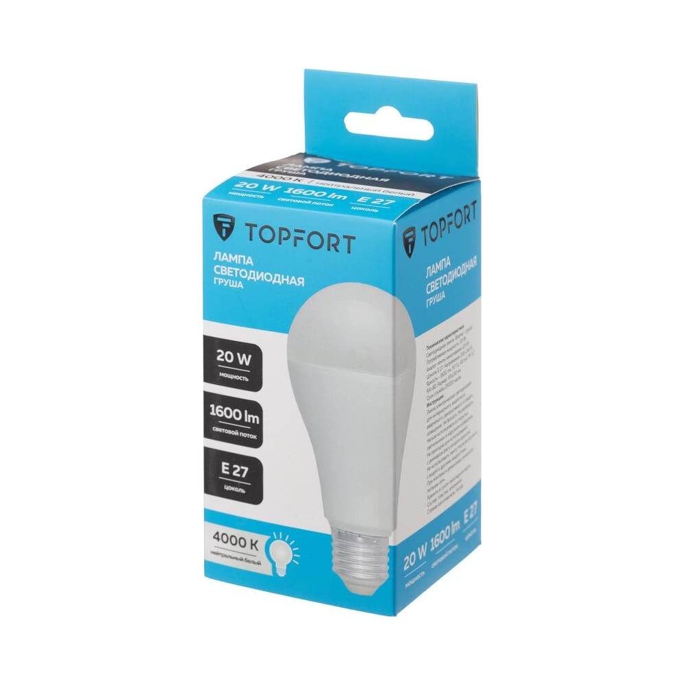Изображение товара Светодиодная лампа Topfort E27 20W 4000K для общего освещения