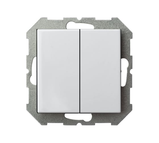 Изображение товара Двухклавишный выключатель LIREGUS Эпсилон IJ5 10-003-01 E/B белый без рамки 28-003