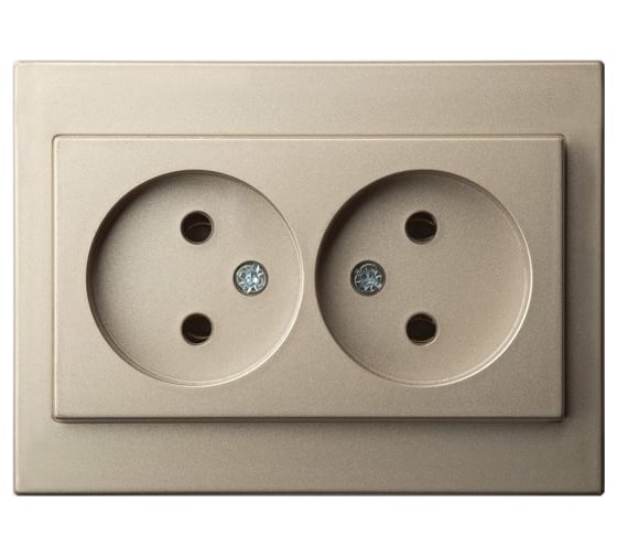 Изображение товара Двойная розетка без заземления LIREGUS Эпсилон IKL 16-109/409 E/Ch шампань 28-311