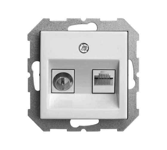 Изображение товара Розетка LIREGUS ТВ/интернет Эпсилон ITVKL-1-01 E/B белая без рамки 28-023
