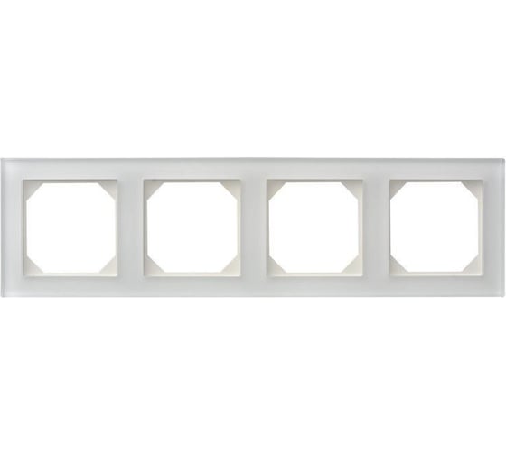 Изображение товара Четырехпостовая рамка LIREGUS Эпсилон К14-245-04 E/WGG белое стекло 28-254