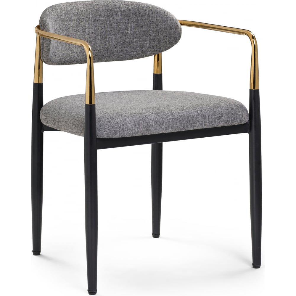 Изображение товара Стул с металлокаркасом Woodville Lord серый черный и золотой классика