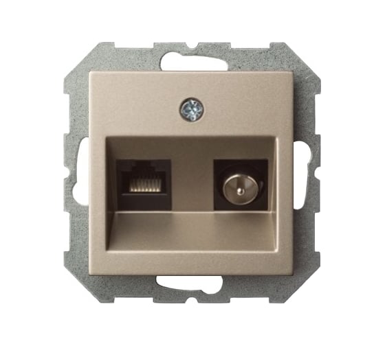 Изображение товара Розетка LIREGUS ТВ/интернет Эпсилон ITVKL-1-01 E/Ch шампань без рамки 28-315