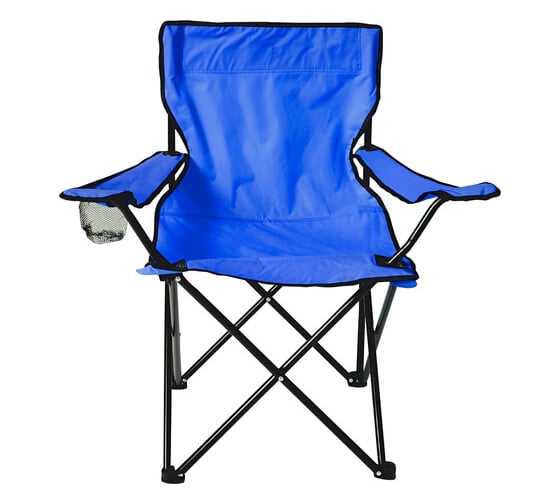 Изображение товара Кресло складное туристическое садовое DASWERK с подстаканником, в чехле, синее 680047