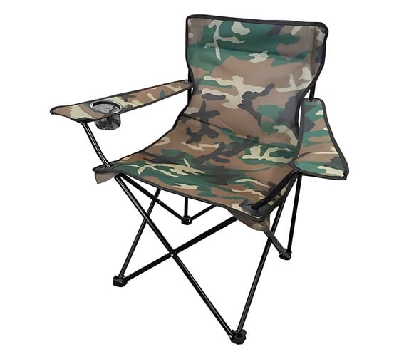 Изображение товара Кресло складное туристическое садовое DASWERK с подстаканником, в чехле, камуфляж 680046