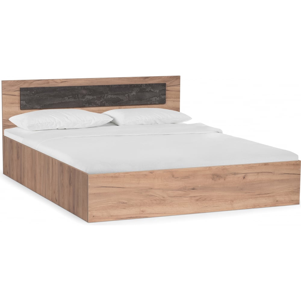 Изображение товара Кровать Woodville Taika 160x200 дуб золотой темный камень стиль Прованс