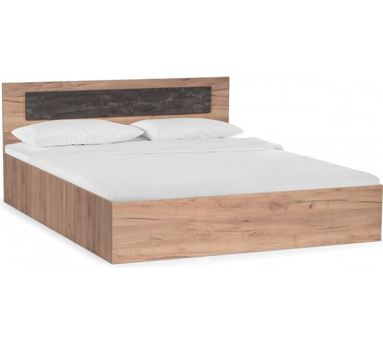 Изображение товара Кровать Woodville Taika 160x200, дуб золотой / камень темный 499623