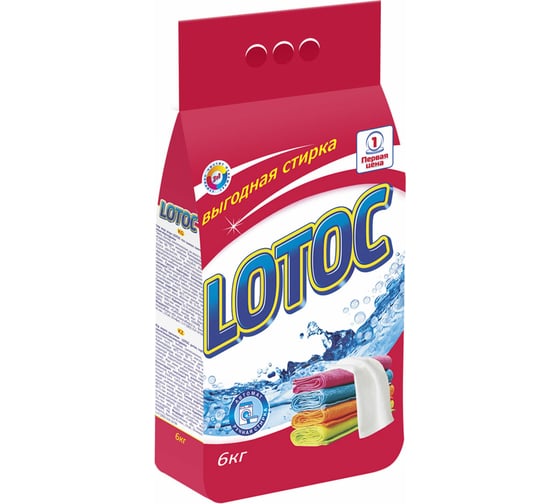 Изображение товара Стиральный порошок для всех типов стирки ЛОТОС 6 кг Lotoc Color (НЗБХ) 608666