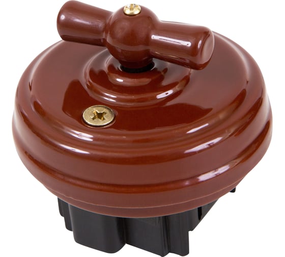 Изображение товара Выключатель МЕЗОНИНЪ поворотный на 4 положения,цвет-коричневый, БЕЗ КОЛЬЦА GE70401-04k