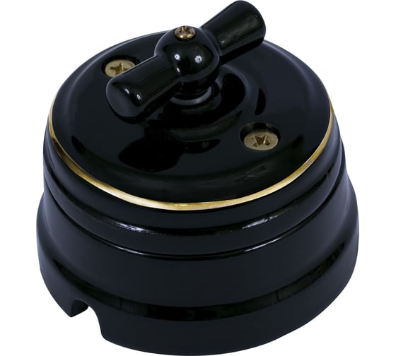 Изображение товара Выключатель МЕЗОНИНЪ поворотный на 4 положения, цвет - золото на черном GE70401-53