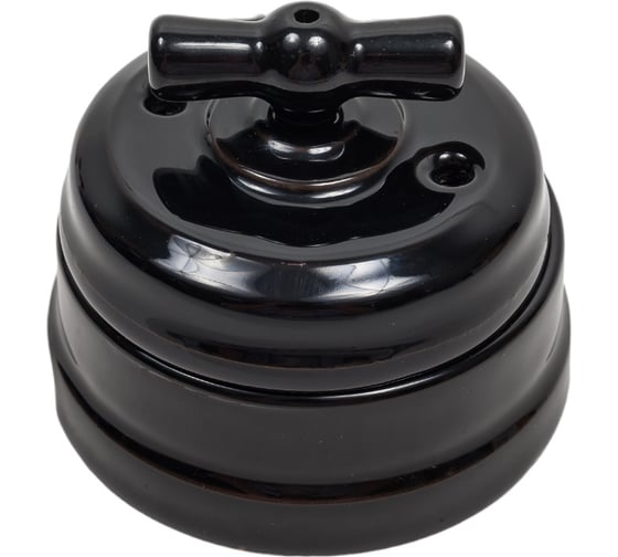 Изображение товара Выключатель МЕЗОНИНЪ фарфоровый поворотный на 4 положения, цвет - черный GE70401-05