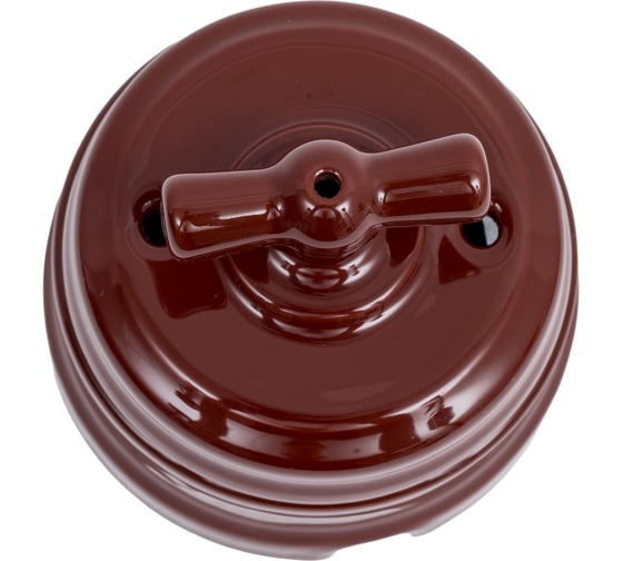 Изображение товара Выключатель МЕЗОНИНЪ фарфоровый поворотный на 4 положения, цвет - коричневый GE70401-04