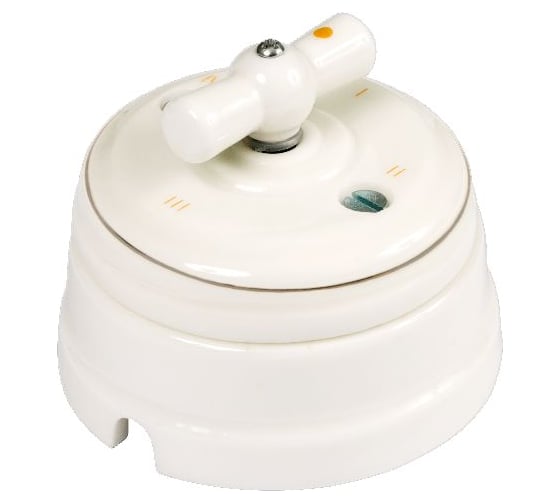 Изображение товара Выключатель МЕЗОНИНЪ поворотный на 4 положения, цвет - платина на белом GE70401-49