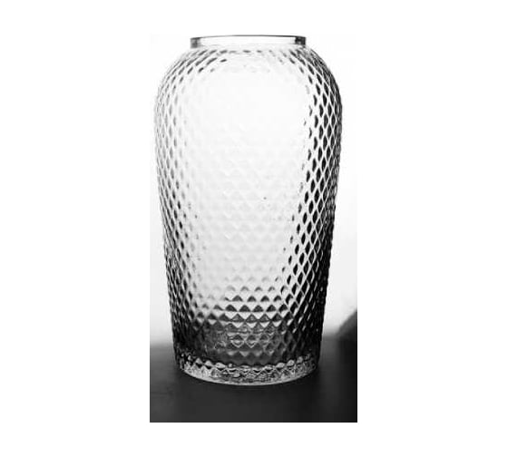 Изображение товара Ваза с декоративной текстурой Никольский завод светотехнического стекла ГЛОРИЯ прозрачная, средняя, диаметр 145 мм, высота 26 см 068228